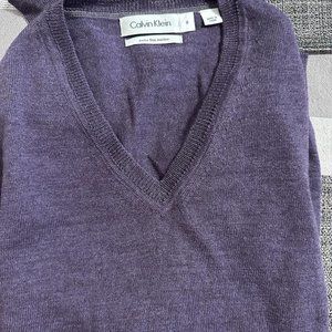 Calvin Klein Purple wool merino wool sweater mens M Medium